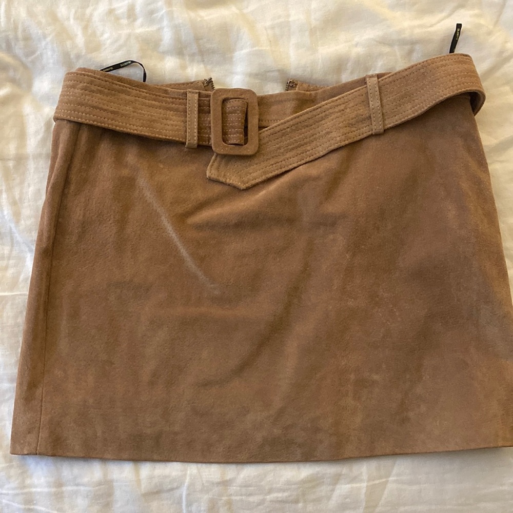 BLANKNYC brown suede mini skirt